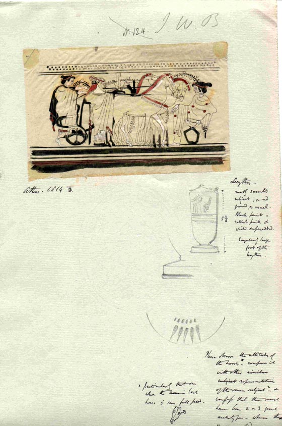 (124) Athens 1814, chariot scene with seated woman